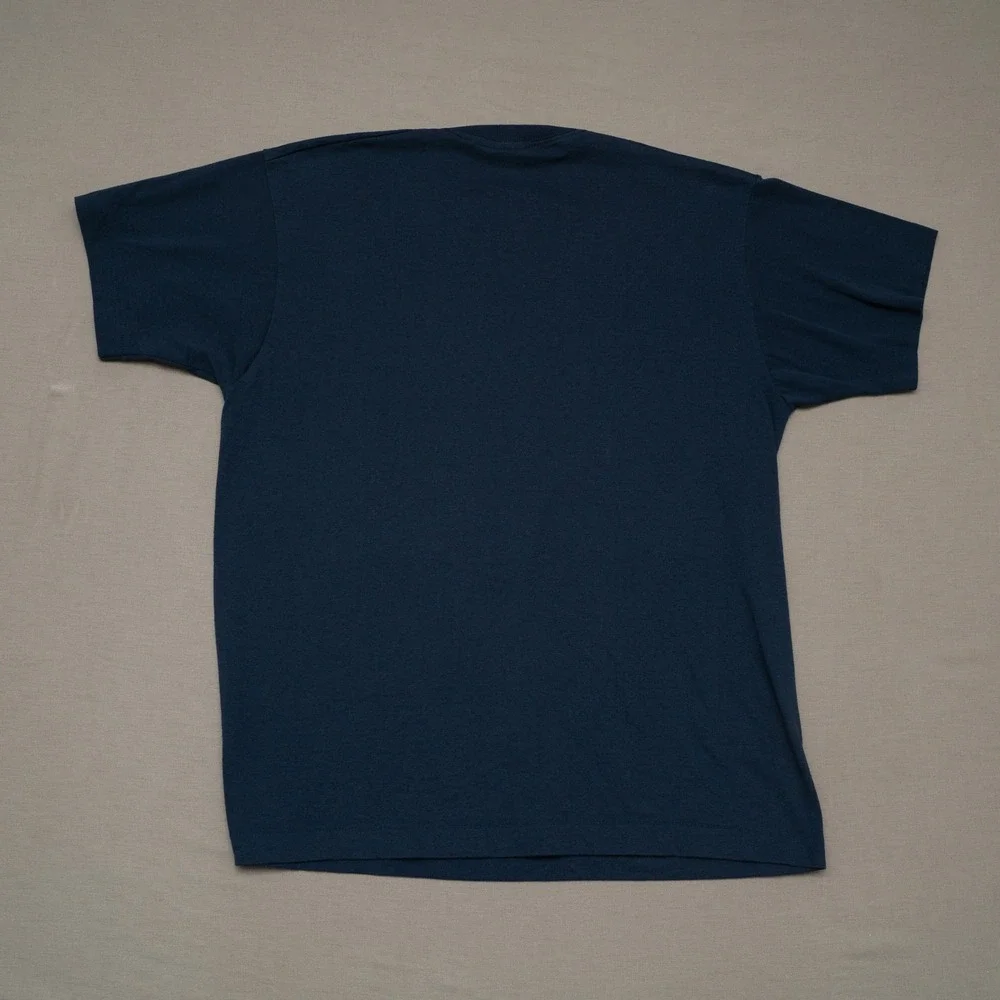 Vintage 80s 90s St Croix Valley 3rd Civil War Muster T Shirt Navy Blue Trumpet L